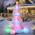 thumbnail image 1 of Árbol de Navidad inflable Joiedomi de 213 cm, rosa, con luces LED, 1 of 8