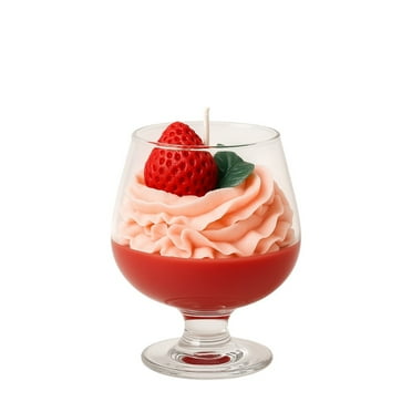 Delicious Scents Strawberry Cognac Candle, Highly Scented, Glassware, Aromatherapy, All Seasons
