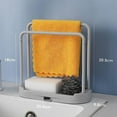 thumbnail image 5 of PEACNNG Kitchen Sink Racks Double Dishcloth Sponge Stand Hangers Drain Design Kitchen Storage Racks Organizers Kitchen Accessories (Gray), 5 of 5