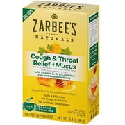 Zarbee's Naturals Cough & Throat Relief + Mucus Daytime Drink Mix with Dark Honey, Natural Lemon Flavor (Pack of 2)