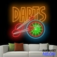 thumbnail image 2 of Handmadetneonsign Darts Neon Sign, Dartboard Led Sign, Dart Game Wall Art Light, Wall Decor 94913, 2 of 5