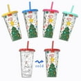 thumbnail image 3 of Christmas Portable Dining Supplies Plastic Discoloration 710ml Straw Cup Color Changing Cup Iced Coffee Cup Cold Drink Cup STYLE 4, 3 of 6