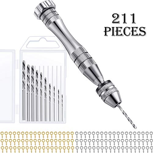 Download Resin Drill Pin Vise Drill Set, include Hand drill, 10 Pieces Mini Twist Drill Bits and 200 ...