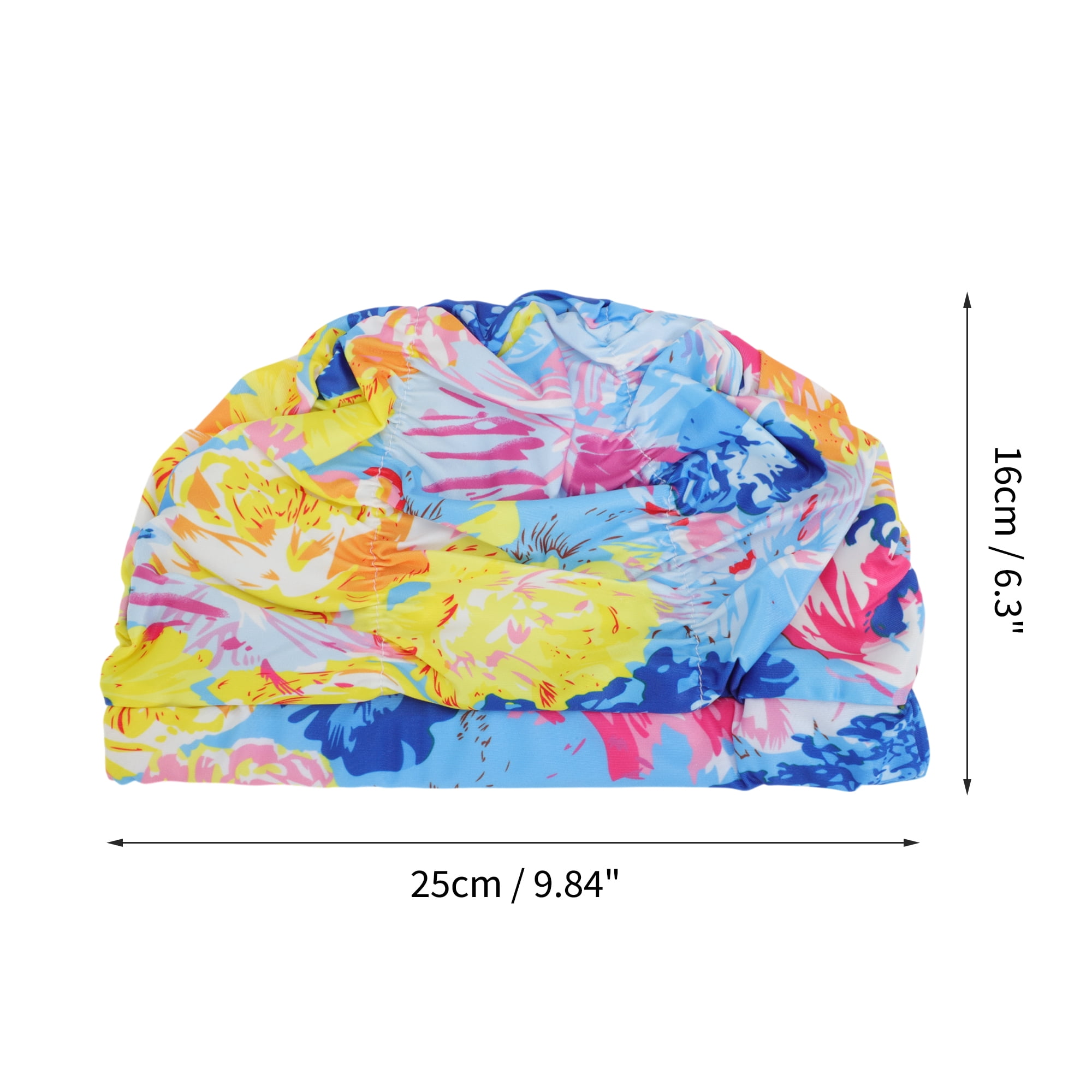 Unique Bargains 1Pc Breathable Pleated Style Swimming Cap Assorted Color