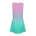thumbnail image 6 of LTTVQM Girls Dress 5-6 Summer Gradient Sundress Loose Fit Sleeveless Tank Dresses Fashion Crew Neck Cover Up Dress with Pockets Pink 5-6, 6 of 7