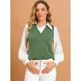 thumbnail image 2 of DARING DIVA Women's V Neck Sleeveless Pullover Sweater Vests XL Green, 2 of 6