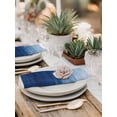 thumbnail image 5 of Navy Blue Ombre Cloth Napkins Set of 6 Reusable Dinner Napkins, Modern Abstract Art Ocean Oil Painting Cocktail Napkin Washable Table Napkins for Wedding/Holiday Party/Baby Shower 20"x20", 5 of 7