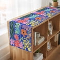 thumbnail image 6 of Flower Floral 60 Inch Table Runner, Blue Wildflower Botanical Plant Leaf Farmhouse Dresser Scarf Cotton & Linen Tablerunner for Dining/Kitchen Island/Holiday Party Décor 13" x 60", 6 of 9