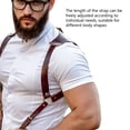thumbnail image 4 of Men Suspenders Adjustable Sturdy Vintage Style PU Leather Renaissance Men Suspenders for Parties Business Gatherings Brown Free Size, 4 of 8