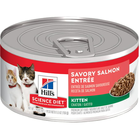 Hill's Science Diet (Spend $20,Get $5) Kitten Canned Cat Food, Savory Salmon Entrée, 5.5 oz, 24 Pack wet cat food-See description for rebate