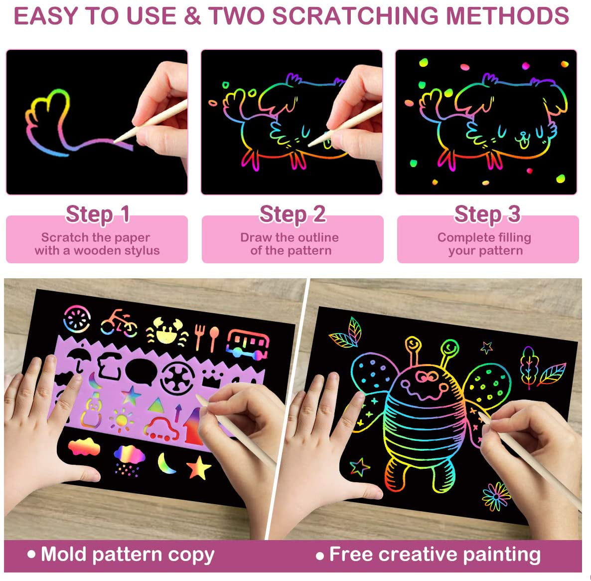 Shop Generic 10 Pcs Wooden Stylus Scratchers For Child Painting Drawing  Scratch Art Online