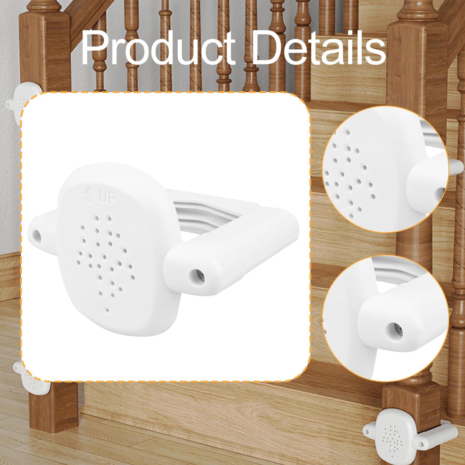 balikha 2 Pieces Stairs Gate Banister Adapter Mounting Security Equipment Puppy Kitten Fence Pet Barrier Replace Stair Gate Base Kit White