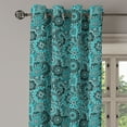 thumbnail image 3 of Ambesonne Ethnic Grommet Curtain, Paisley Motifs Flowers, 50" x 63", Sea Green Green, 3 of 6