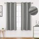 thumbnail image 1 of Lino Cortinas Blackout con Aislamiento Térmico, 100% Blackout y Ojal Superior Cortina para Recámara y Ventana de Sala, Capa Trasera de Revestimiento Gris, 2 Paneles, 106.6 x 160 cm, Gris, 1 of 13