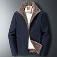 thumbnail image 1 of Puntoco Chaqueta Gruesa De Color Sólido Con Bolsillos Y Cuello Alto Con Cremallera Y Manga Larga A Prueba De Viento Para Hombre, 1 of 3