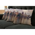 thumbnail image 5 of Ambesonne City Throw Pillow Cover 4 Pack, Prague River and Bridge, 16", Multicolor, 5 of 5