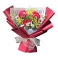 thumbnail image 1 of Ramo de punto de crochet de crochet gypsophila ramo de punto con hojas de vegetación ramo de crochet decorativo para boda esposa novia Rojo, 1 of 8