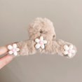 thumbnail image 1 of Pinza de pelo grande de felpa para mujer, para otoño e invierno, con lazo, con forma de tiburón, para tocado, 1 of 6