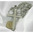 thumbnail image 6 of HIP HOP CZ  BLING STAINLESS STEEL CROSS AND RHODIUM PLATED NECKLACE, 6 of 8