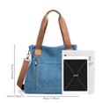 thumbnail image 2 of Bolso Bandolera Sencillo para Mujer Lona Gran Capacidad Con Múltiples Bolsillos Exteriores, 2 of 9