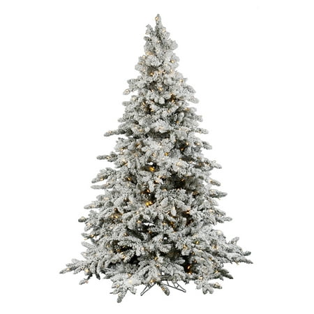 Vickerman Utica 7.5 Foot Flocked Artificial Prelit Christmas Tree with