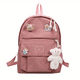 thumbnail image 4 of Mochila de pana Kawaii con colgante de oso lindo, mochila escolar para computadora portátil de estilo preppy, mochila de viaje de dibujos animados lindo, 4 of 4