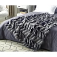 thumbnail image 3 of Posh Living Brodeur 50"x60" Faux Feather Fur Super Soft Fabric Throw - Navy Blue, 3 of 10