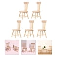 thumbnail image 5 of Small Chair for Decor Khaki Wood Miniature Set of 5 Ideal for Doll House Accessories, 5 of 6
