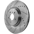thumbnail image 3 of New Cross-drilled and Slotted Brake Disc Compatible With Infiniti Nissan Q70 3.7 6 Cyl 3.7L Q70 5.6 8 Cyl 5.6L Q60 Premium 6 Cyl 3.7L 2008-2023 By JSTPI27110007DRS, 3 of 7