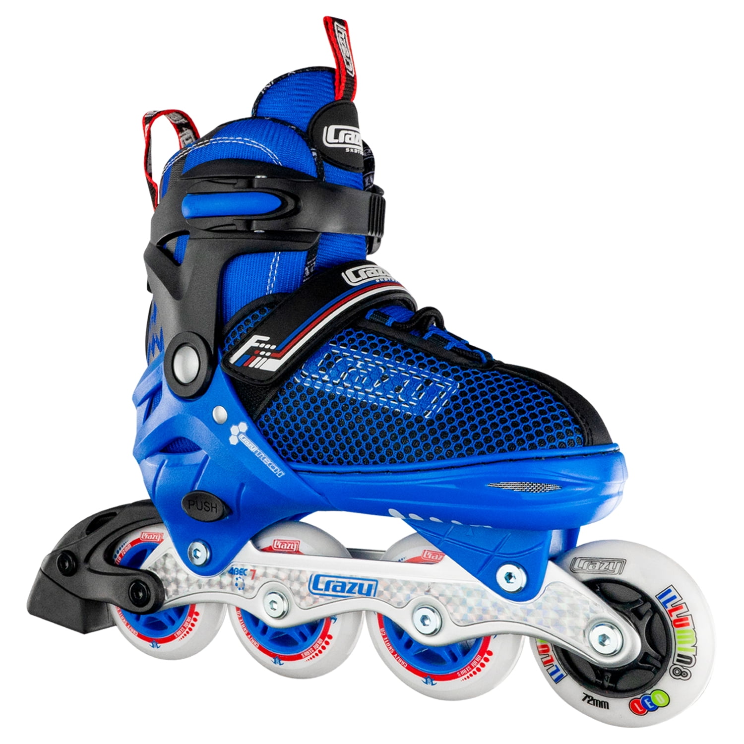 Crazy Skates LED Adjustable Inline Skates Light Up Wheels Adjusts