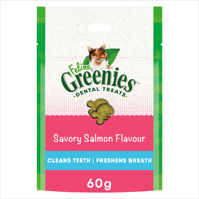 Gâteries dentaires pour chats adultes Greenies, saveur de saumon aromatique