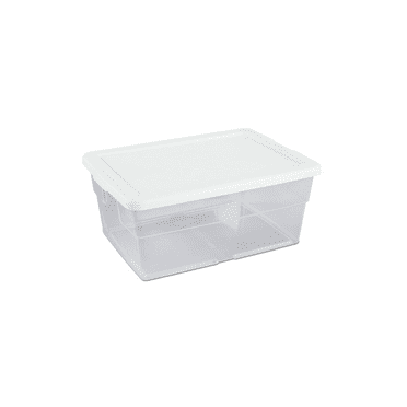 Sterilite 16 Quart Clear Plastic Tote Box Storage with Lid - Durable, Stackable Organizer for Clothes, Shoes, Pantry - Classroom & Supply Organization