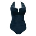 thumbnail image 5 of WAYUTE Womens One Piece Swimsuits Sheer Mesh Monokini Swimsuit High Cut Rash Guard with Tummy Control Bathing Suit, 5 of 6