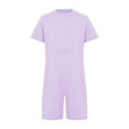 thumbnail image 3 of Haitryli Unisex Boys Girls High Waist Wide Leg Shorts One Piece Rompers Summer Playwear Casual Overalls Solid Jumpsuit Lavender 14, 3 of 5