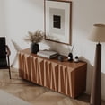 thumbnail image 3 of 60 Inch Mid-Century Sideboard Buffet Cabinet with 3D Triangle Doors, Kitchen Storage Credenza with 4 Doors and 2 Shelves for Living Room, Bedroom, Natural Walnut, 3 of 8