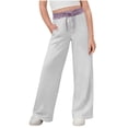 thumbnail image 1 of BLVB Teen Girls Sweatpants Wide Leg Elastic Waist Drawstring Lounge Pants Athletic Trousers with Pockets Size 3-15, 1 of 7