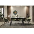 thumbnail image 3 of LeisureMod Modern Dining Table with 55" Rectangular Sintered Stone or Glass Wide Tabletop and Steel Legs Seats 6-8 People for Home, Kitchen, or Dining Room Krevor Series in White/Gold, 3 of 11