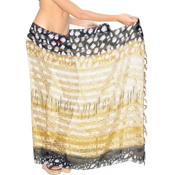HAPPY BAY Women's Bikini Beachwear Sarong Coverups Swimsuit Swim Cover up Summer Wraps Skirt Swimwear Beach Wrap Skirts for Women One Size Tan, Stripes