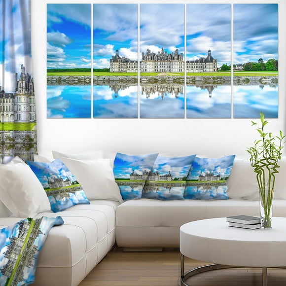 Chateau De Chambord Castle in Blue - Oversized Landscape Wall Art Print