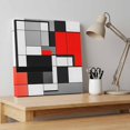 thumbnail image 4 of Ships Next Day Canvas Wall Art 10"x10", Black Red Geometric Wood Framed Canvas Print Painting, Red White Abstract Art Modern Ready to Hang Small Picture Wall Decor for Home Kitchen Nursery Office, 4 of 9