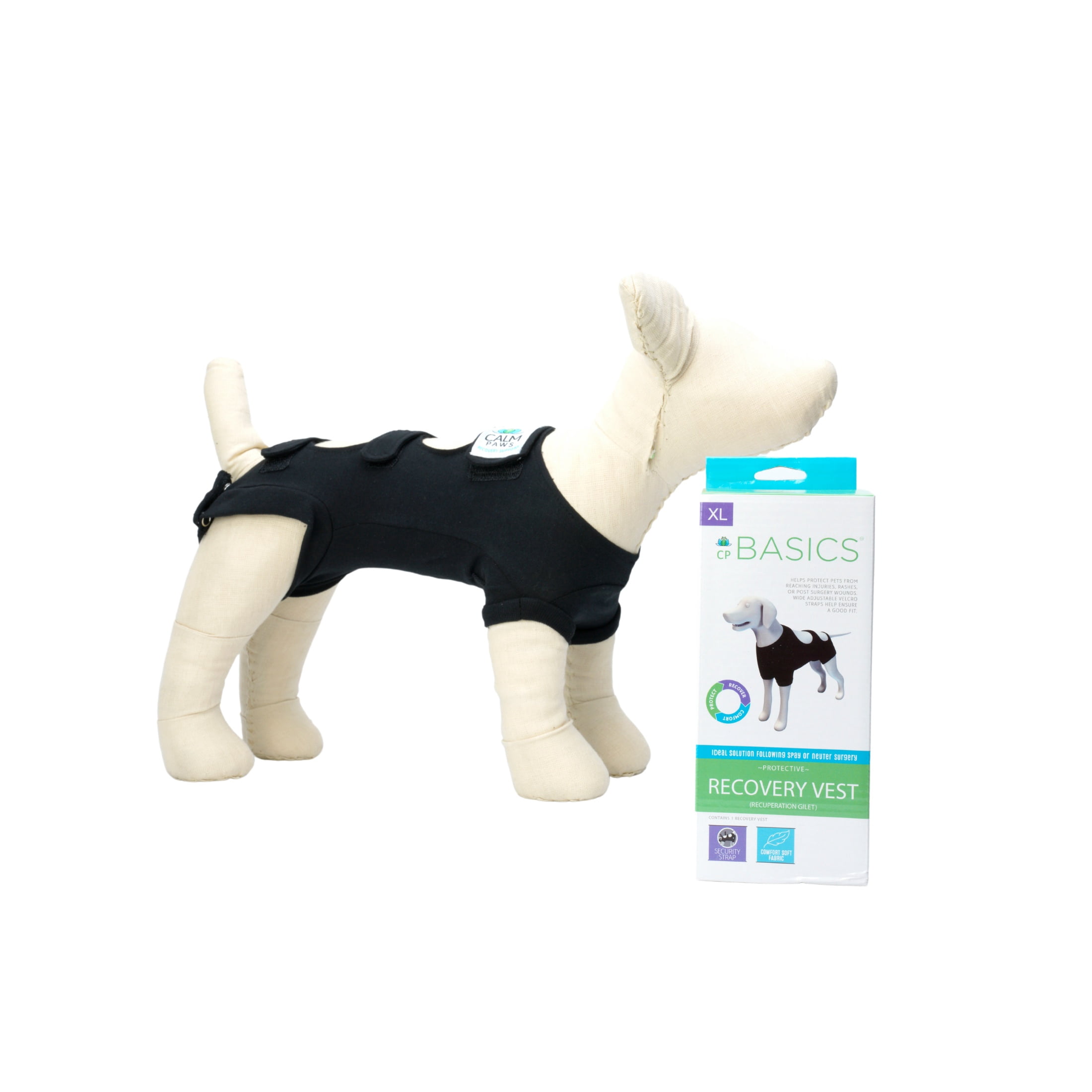 Calm Paws Basics Adjustable Recovery Vest for X Large sized Dogs 