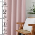 thumbnail image 3 of MKHILL Aether 120 Inch Extra Long Blush Blackout Curtains for Sliding Glass Doors Large Patio, 2 Panels Thermal Insulated Room Darkening Drapes, Each 50"W x 120"L(10 Feet), Blush, 3 of 11