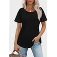 thumbnail image 2 of Scoop Neck Women Pleated Short Sleeve T Shirt Dressy Casual Summer Blouse Top, 2 of 5