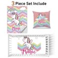 thumbnail image 2 of KAINSY Personalized Baby Crib Bedding Set - Custom Name Cute Animals and 3 Pcs Set - Soft Blanket with Double Layer Dotted Backing,Fitted Sheet,Pillowcase for Boys Girls Gift(Fixed Size), 2 of 8