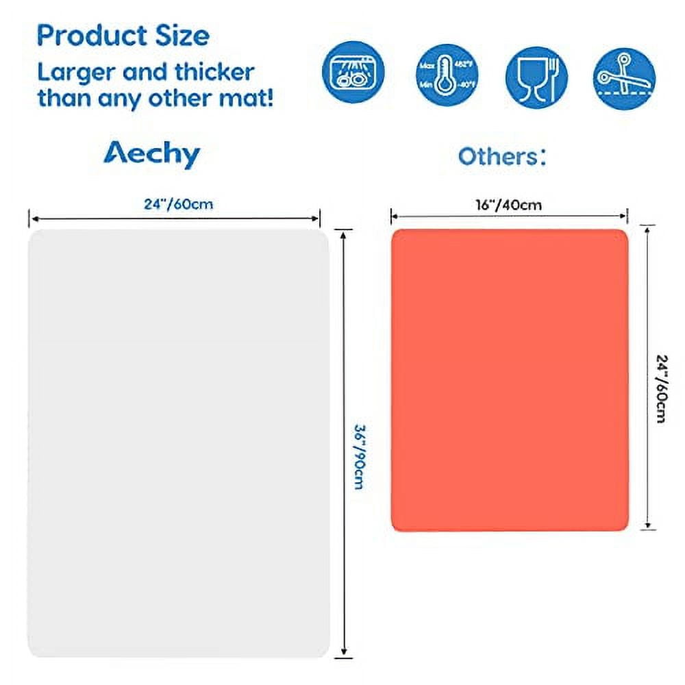 AECHY Extra Large Silicone Mat 36ax24ax008a, Multipurpose Silicone Mat Thick Heat Resistant Mat Shipped Rolled Up Kitchen Counter Mat Waterproof