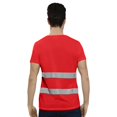 thumbnail image 3 of Men Hi Vis Reflective Quick Dry Safety Shirts Women High Visibility Breathable Mesh Short Sleeve Neon Work Shirt Red M, 3 of 5
