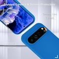 thumbnail image 4 of KOMI for Google Pixel 9/9 Pro Case, Silicone Phone Case with 1 Screen Protector, Soft Anti-Scratch Microfiber Lining, Full Body Shockproof Slim Cover Support Wireless Charging, Blue, 4 of 5