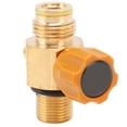thumbnail image 1 of Adaptador de recarga de cilindro de CO2 G1/2 14, alta presión, M18x1.5, adaptador de válvula de CO2 de repuesto, convertidor de rosca, presión máxima de 5000psi, dorado, 1 of 8