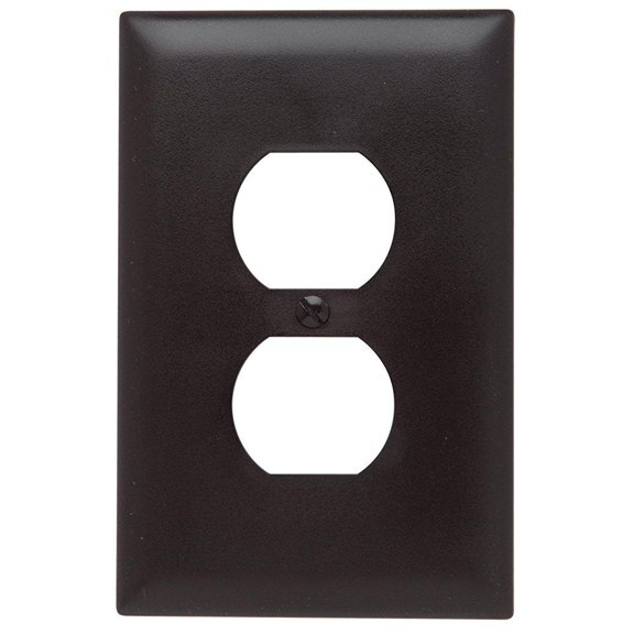 pass & seymour tpj8 trade master jumbo wall plate with one duplex opening, one gang, brown