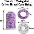 thumbnail image 2 of Threadart Multicolor 100% Cotton Thread | Variegated Colors for Quilting, Sewing, and Embroidery | 40/3wt - 600M (660 Yards) Cones | Long Staple Low Lint | Carnival Color 2653, 2 of 8
